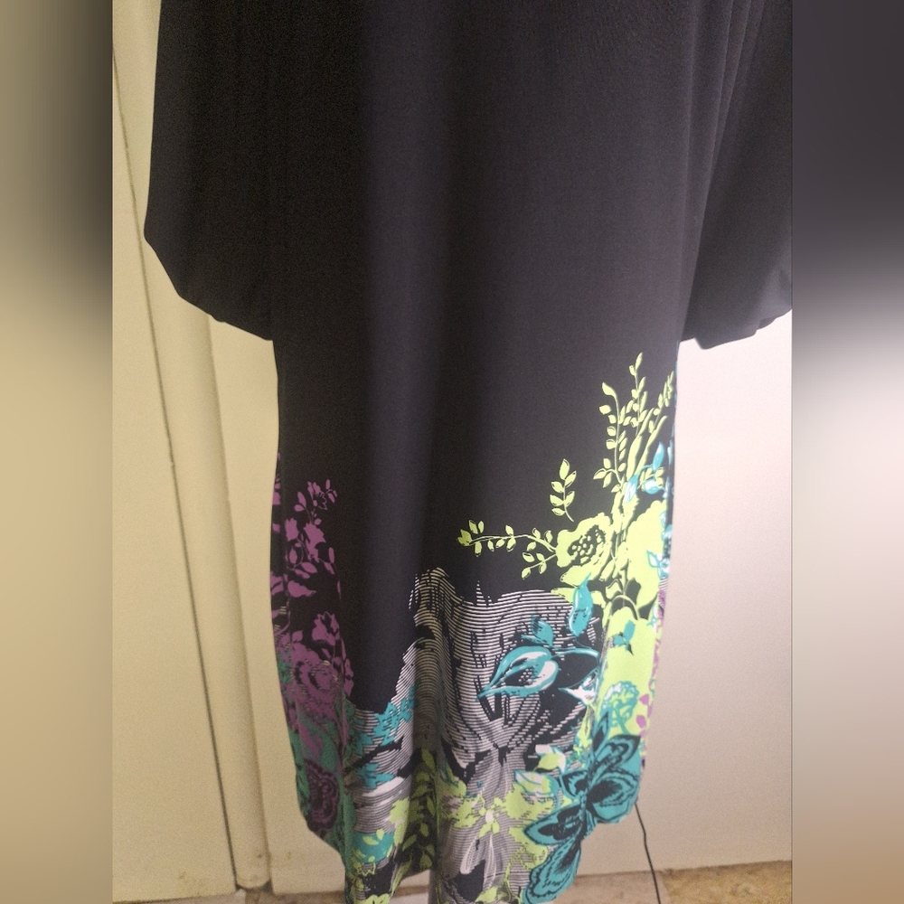 Adrianna Papell Black and Teal Dress
